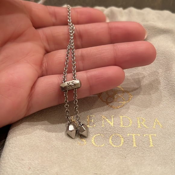 Kendra Scott Elaina Silver Adjustable Chain Bracelet in Platinum Drusy - Picture 4 of 5